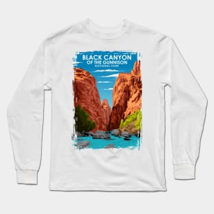 Black Canyon of the Gunnison National Park Travel Poster Long Sleeve T-Shirt